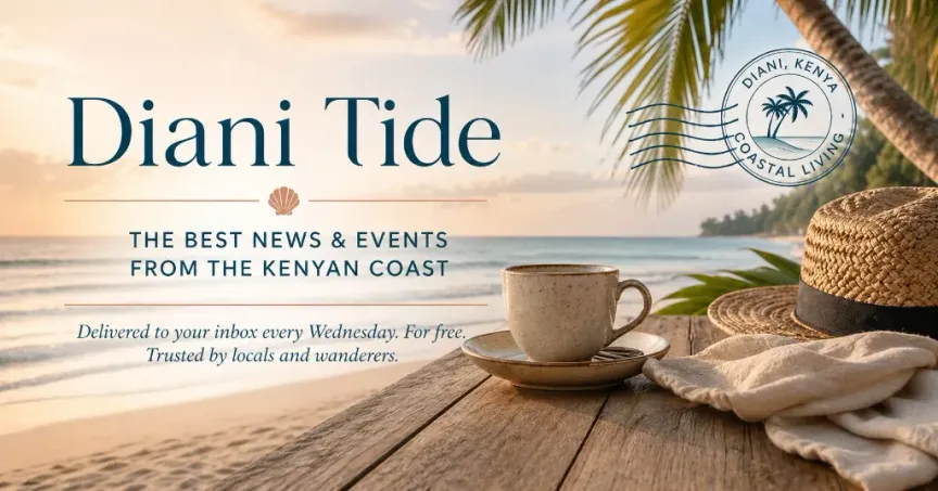 Sunrise over Diani Beach with coffee — Diani Tide